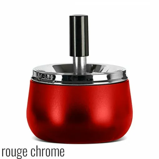 Picture of Chrome Red Push Metal Ashtray - Smoking