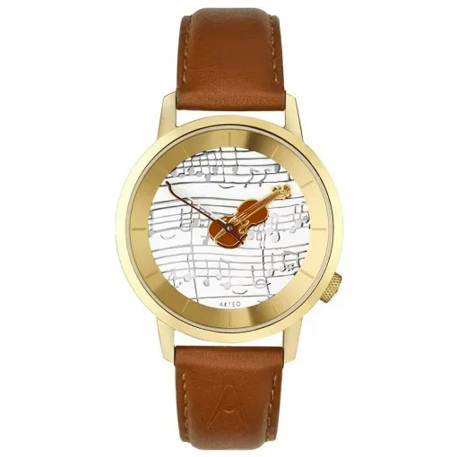 Picture of Watch 38 Akteo Violin Strad Pvd Gold Art Music - Akteo