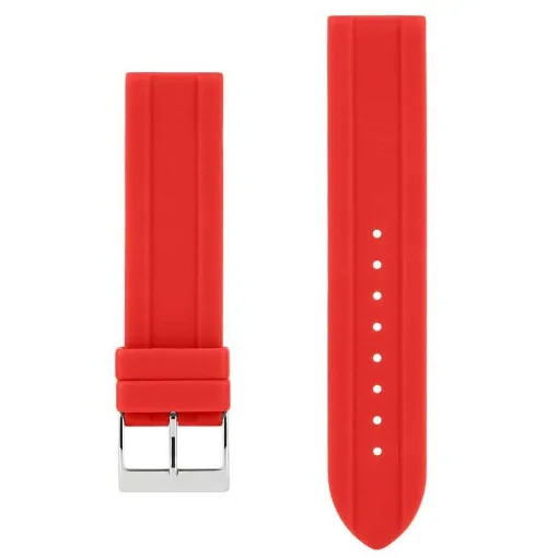 Picture of Akteo Silicone Watch Strap Silver Buckle 22 Red - Akteo