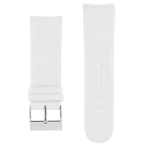 Picture of Akteo Flat Leather Watch Strap Silver Buckle 25 White - Akteo