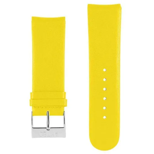 Picture of Akteo Flat Leather Watch Strap Silver Buckle 25 Yellow - Akteo