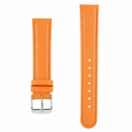 Picture of Leather Watch Strap Couture Akteo Buckle Silver 18 Orange - Akteo