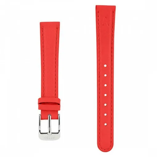 Picture of Leather Watch Strap Couture Akteo Silver Buckle 14 Red - Akteo