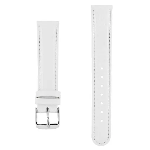 Picture of Leather Watch Strap Couture Akteo Buckle Silver 18 White - Akteo