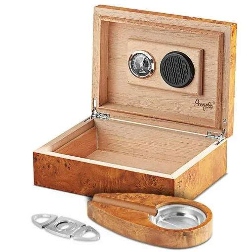 Picture of Complete Light Wood Cigar Humidor Kit