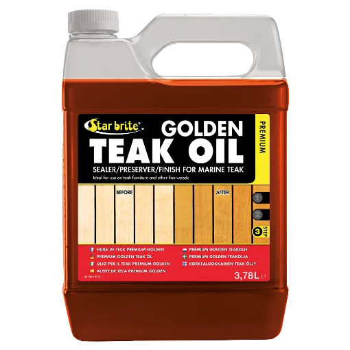 Picture of Premium Golden Teak Oil - Step 3 - Seals, Protects & Finishes Marine Teak - 3.78L - Star Brite