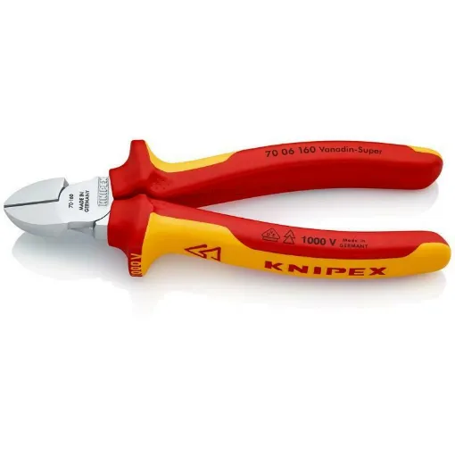 Picture of Insulated cutting pliers 1000v chrome 160mm length - Knipex