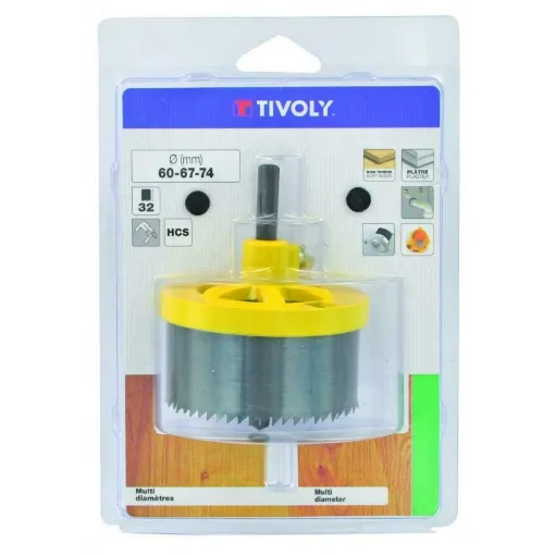 Picture of Wood hole saw set 28 to 75mm - Tivoly