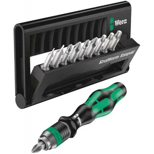 Picture of Kraftform Kompakt 10-piece interchangeable screwdriver set - Wera