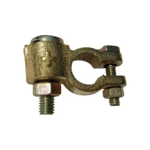 Picture of Positive brass battery clamp with 10mm hexagonal screw - OEM