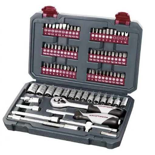 Picture of Set of 1/4' sockets and bits, 82 pieces - Kraftwerk