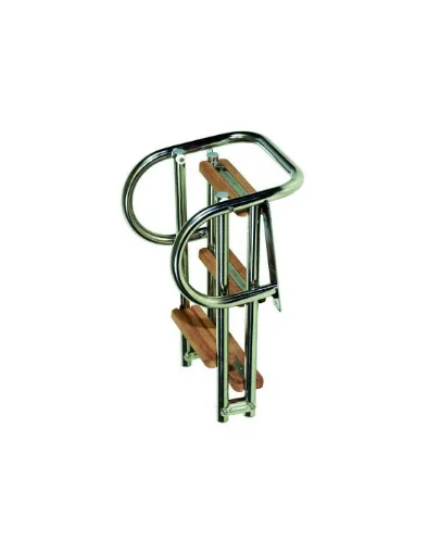 Picture of 4-STEP STAINLESS STEEL WOODEN LADDER