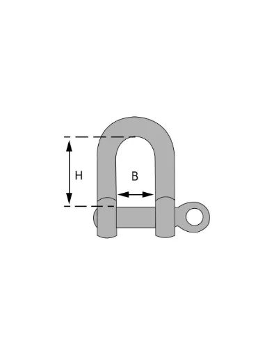 Picture of STAINLESS STEEL STRAIGHT SHACKLE 05MM * 2