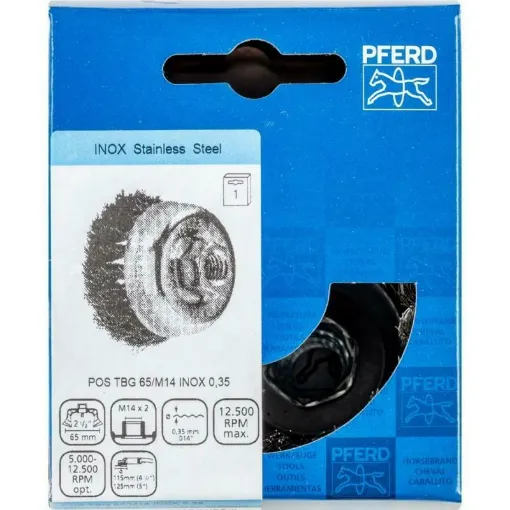 Picture of M14 stainless steel round brush 65mm - Pferd