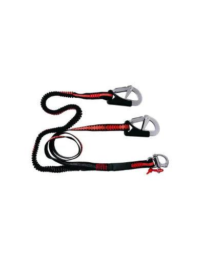 Picture of Elastic lanyard with 3 karabiners and indicator