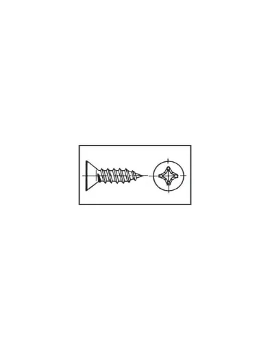 Picture of Countersunk cross head tapping screw 2.9x9.5 mm 316 stainless steel DIN 7982 / ISO 7050