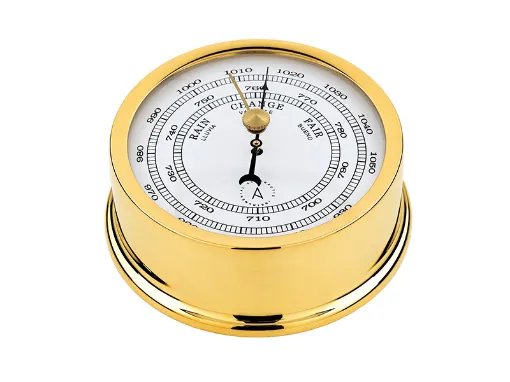 Picture of 95mm aneroid barometer - Gold brass - Easy fix system - Autonautic Instrumental