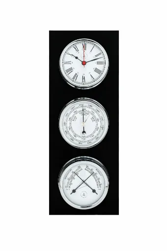 Picture of Weather station clock+baro+thermohygro -95mm -Chromated brass cases - Autonautic Instrumental