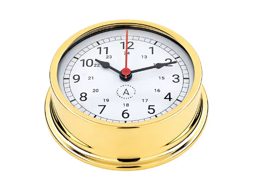 Picture of 120mm clock - Gold brass - Arabic numbers - Easy fix system - Autonautic Instrumental