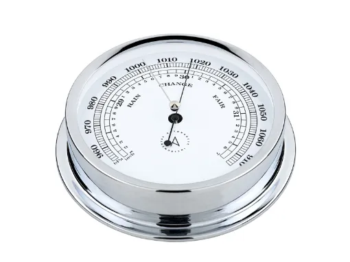 Picture of 175mm aneriod barometer - Chromated brass - Ring fix - Autonautic Instrumental