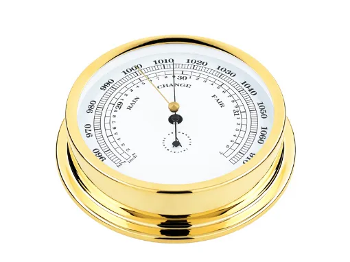 Picture of 175mm aneroid barometer - Gold brass - Ring fix - Autonautic Instrumental