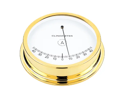 Picture of 175mm clinometer - Gold brass - Ring fix system - Autonautic Instrumental