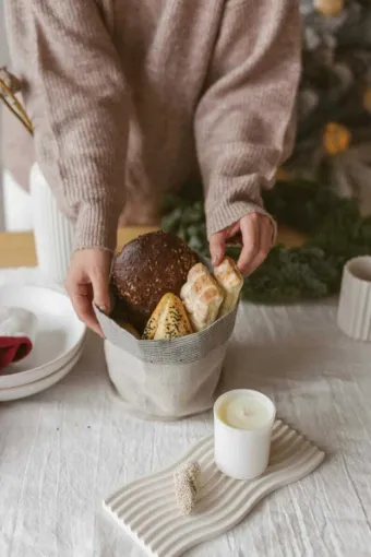 Picture of 15x17 cm, Linen Kitchen Storage Basket, medium weight