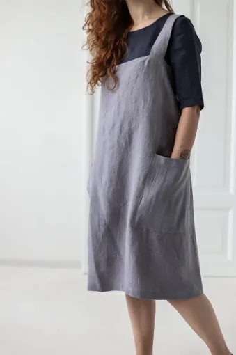 Picture of M/L, Linen Japanese Apron, plain color