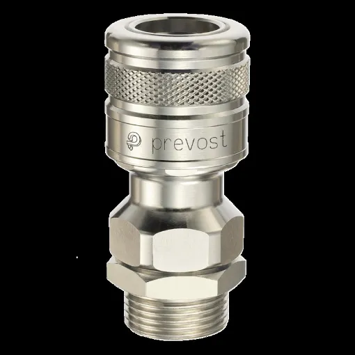 Picture of 3/4' stainless steel male water connection with shut-off valve - Prevost