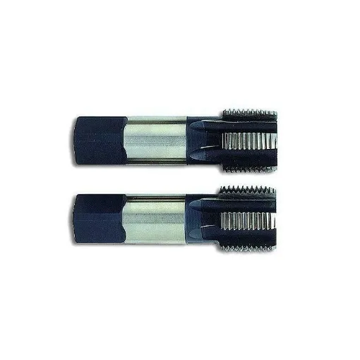 Picture of Set of 2 1/4' BSP HSS hand taps - Tivoly