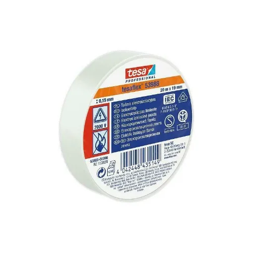 Picture of White electrical tape 15mm Length 10m - Tesa