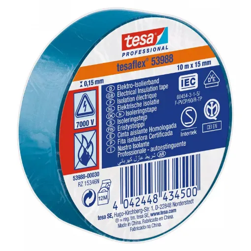 Picture of Blue electrical tape 15mm Length 10m - Tesa