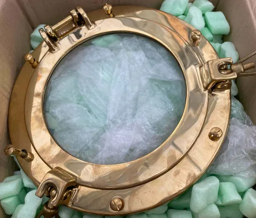 Picture of Round Brass Porthole 264 mm x 50 mm (Fitted with Plexiglass) (Ex Display)