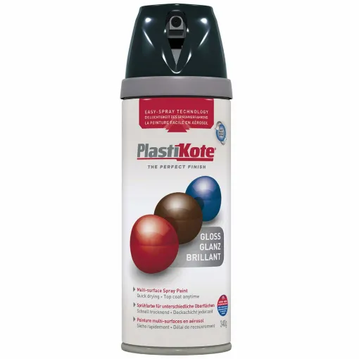 Picture of Plasti-kote Gloss Black Twist and Lock Spray Paint - 400 ml