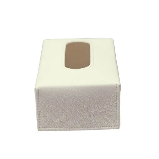 Picture of Collection Paul - Meringue Leather Cover For Rectrangular Tissue Box -  23,5cm x  12,5cm x  7,5cm - Weight : 290 Gr - Gordon & Gaia