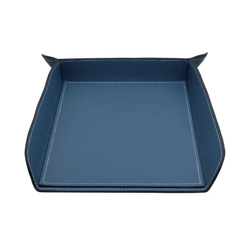 Picture of Collection Armand Ocean Blue Leather Letter Tray A4 -   33,0cm x  24,0cm x  5,0cm - Weight : 400 Gr - Gordon & Gaia