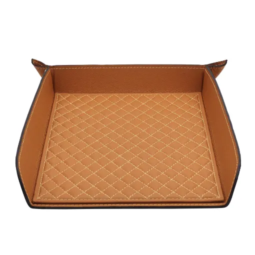 Picture of Collection Armand Cinnamon Leather Letter Tray A4 With Diamond Stitching Interior -   33,0cm x  24,0cm x  5,0cm - Weight : 400 Gr - Gordon & Gaia