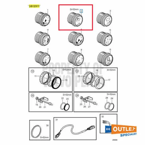 Picture of Volvo Penta drive trim indicator display - 3812911