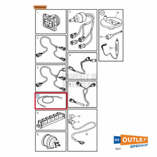 Picture of Volvo Penta EVC connection cable - 3886666