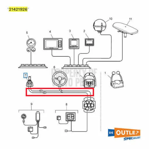 Picture of Volvo Penta EVC IPS joystick connection cable - 21421926