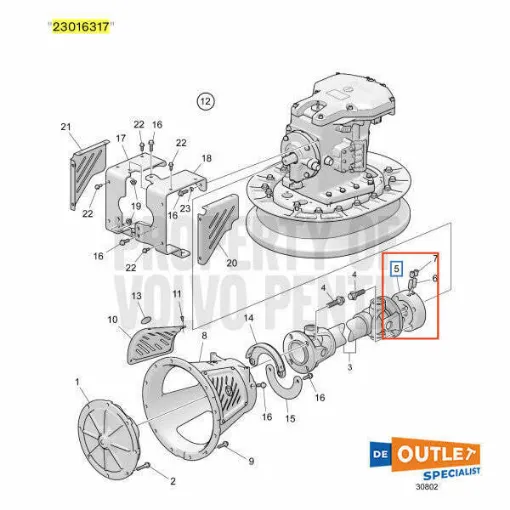 Picture of Volvo Penta IPS connection flange - 23016317