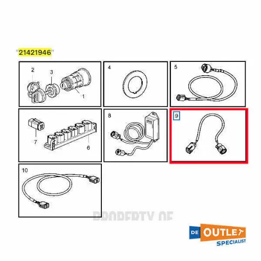 Picture of Volvo Penta starter key connection cable - 21421946