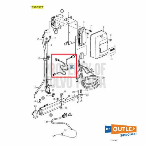 Picture of Volvo Penta T-series wiring connection cable - 3588972