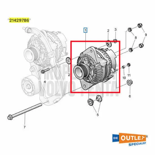 Picture of Volvo Penta 28V alternator | alternator 110 ampere - 21429786