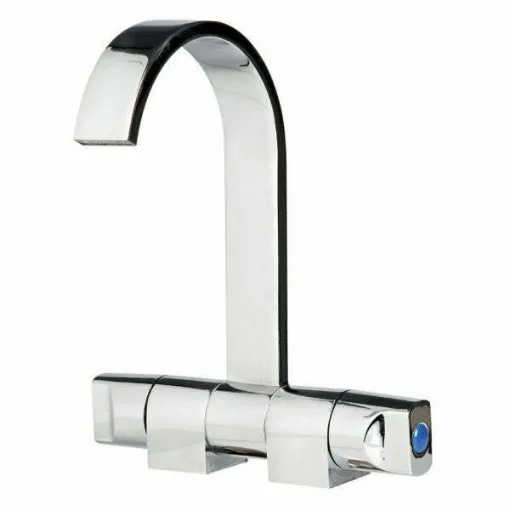 Picture of Osculati designer basin mixer hot-cold chrome - 17.046.22