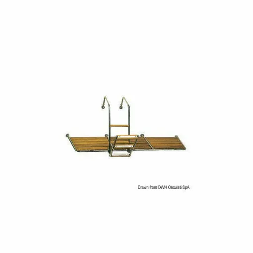 Picture of Osculati stainless steel wood-clad swimming platform 250 cm - 48.320.01