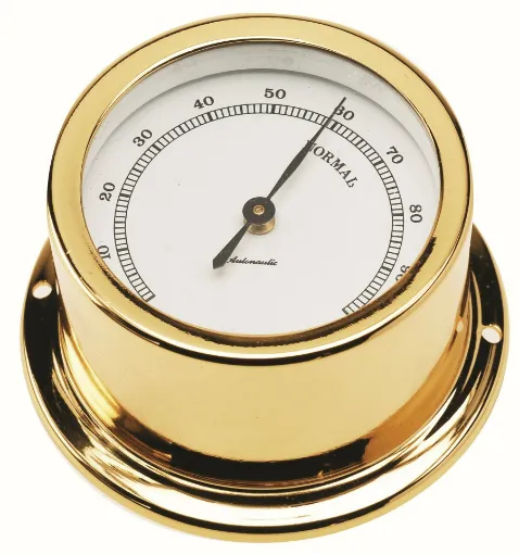 Picture of 72mm brass hygrometer - Gold brass - Autonautic Instrumental