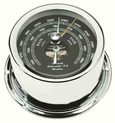 Picture of 72mm aneroid barometer - Chromated brass -Black dial - Autonautic Instrumental