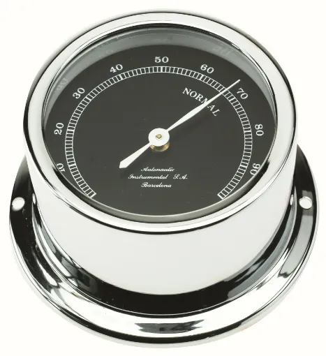 Picture of 72mm hygrometer - Chromated brass - Black dial - Autonautic Instrumental