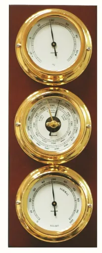 Picture of Weather station baro+thermo+hygro - 72mm - Gold brass cases - Autonautic Instrumental